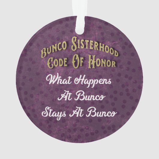 Buncoの姉妹関係の友情の紫色の水玉模様 オーナメント (裏面)