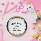 Buncoの幸運のプレートの黒の金ゴールドは縞で飾ります ペーパープレート (パーティー)