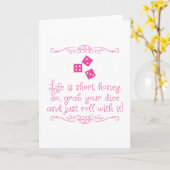 Buncoの挨拶状-生命は短いですの蜂蜜 カード (黄色い花)