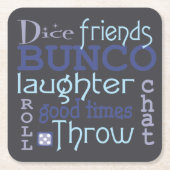 Buncoの楽しいゲーム夜パーティー スクエアペーパーコースター (正面)