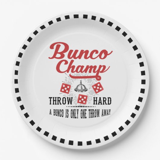 Buncoの紙皿-ヴィンテージのBuncoのチャンピオン ペーパープレート (正面)