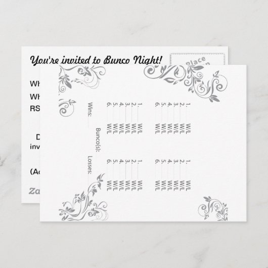 Buncoの郵便はがきの招待状 インビテーションポストカード (正面/裏面)