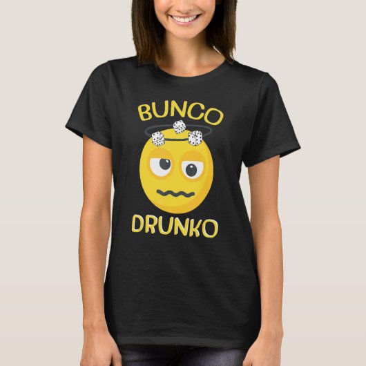 BUNCOアルコおもしろいールシャツ、BUNCO DRUNKO Tシャツ (正面)