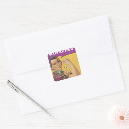 Buncoステッおもしろいク – 私たちはBuncoで遊きる！ スクエアシール (封筒)