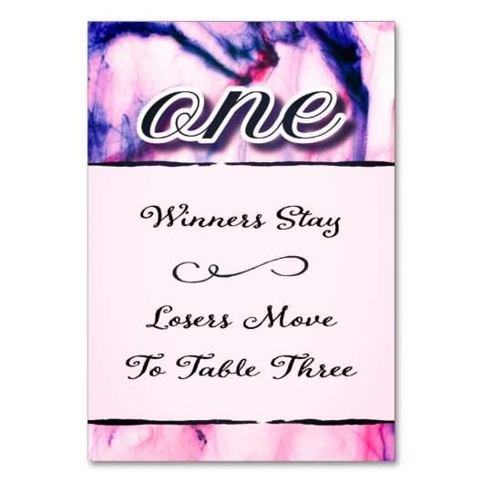 Buncoテーブルカード水カラー1 テーブルナンバー (正面)