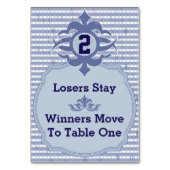 Buncoテーブルカード – パープルプレイド#2 テーブルナンバー (裏面)