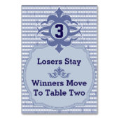 Buncoテーブルカード – パープルプレイド#3 テーブルナンバー (裏面)