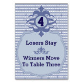 Buncoテーブルカード – パープルプレイド#4 テーブルナンバー (正面)