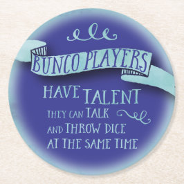 Buncoプレーヤーに才能-水色のスタイル--があります ラウンドペーパーコースター