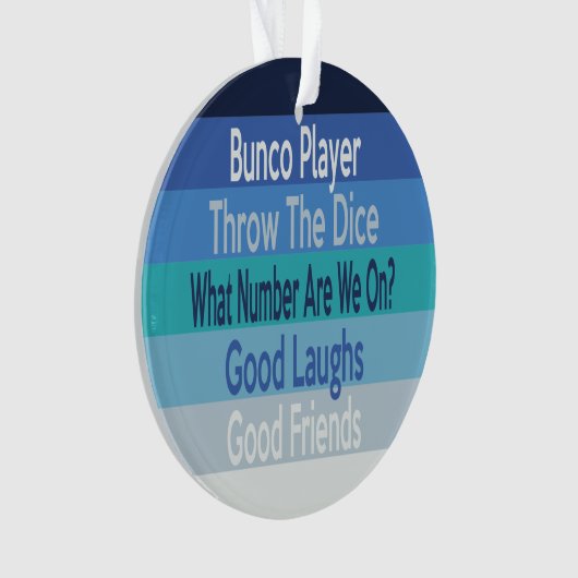 Buncoプレーヤーのモダンのストライプの休日のオーナメント オーナメント (正面)
