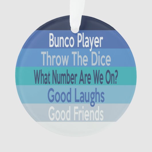 Buncoプレーヤーのモダンのストライプの休日のオーナメント オーナメント (正面)