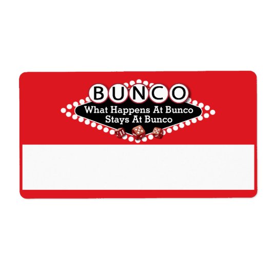 Bunco名タグで発生する赤 ラベル (正面)