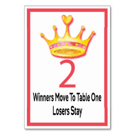 Bunco金ゴールドクラウンテーブルカード#2 テーブルナンバー