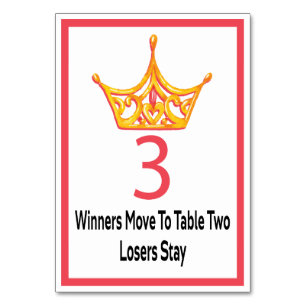 Bunco金ゴールドクラウンテーブルカード#3 テーブルナンバー