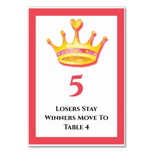 Bunco金ゴールドクラウンテーブル5 of 5カード テーブルナンバー (正面)