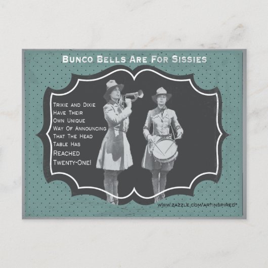 Bunco鐘はいくじなしのBuncoの招待の郵便はがきのためです インビテーションポストカード (正面)