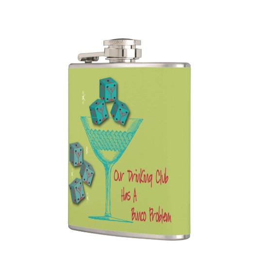 Bunco -私達の飲むクラブにBunco問題があります フラスク (左)