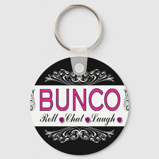 Bunco, 転がChat, Law In Pink, Black And White キーホルダー (正面)