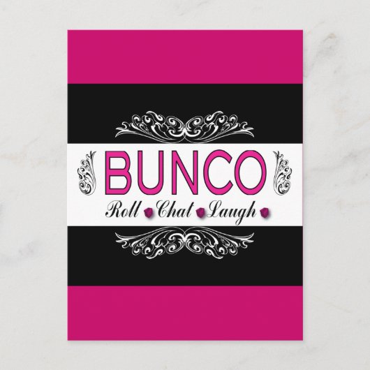 Bunco, 転がChat, Law In Pink, Black And White ポストカード (正面)
