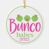 Bunco Babes Christmas Preppy Coquette Custom Gift セラミックオーナメント (正面)