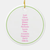 Bunco Babes Christmas Preppy Coquette Custom Gift セラミックオーナメント (裏面)