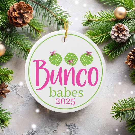 Bunco Babes Christmas Preppy Coquette Custom Gift セラミックオーナメント