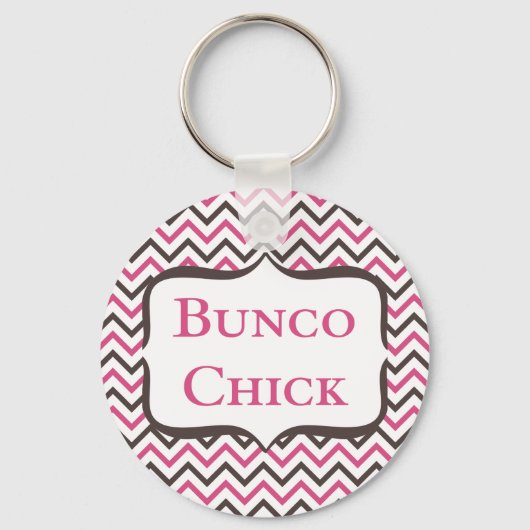 Bunco Chick With Chevron Design キーホルダー (正面)