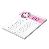 Bunco Chicksと転がそのスコアカードメモ帳ピンク ノートパッド (回転)