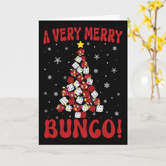 Bunco Christmas Very Merry Bunco Game Xmas For Wom カード (黄色い花)