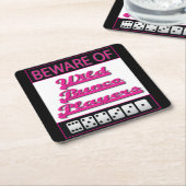 Bunco Coasters – ワイルドバンコ選手に注意 スクエアペーパーコースター (アングル)