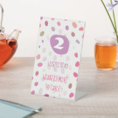 Bunco Cute Dots抽象芸術ゲームテーブル2枚 台座サイン (インサイチュ)