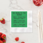 Bunco Directions Napkin in Green 縁ありカクテルナプキン (インサイチュ)