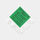 Bunco Directions Napkin in Green 縁ありカクテルナプキン (角)