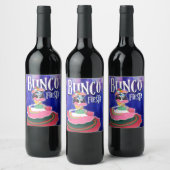 Bunco Game Night Day of the Dead Fiestaパーティー ワインラベル (ボトル)
