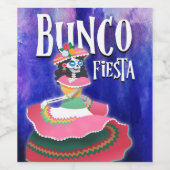 Bunco Game Night Day of the Dead Fiestaパーティー ワインラベル (シングルラベル)