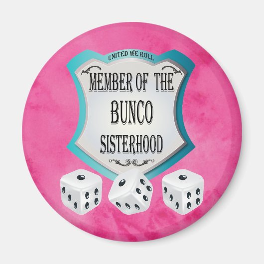 Bunco Go Pink – 私たち統一されたは転がサイコロ マグネット (正面)