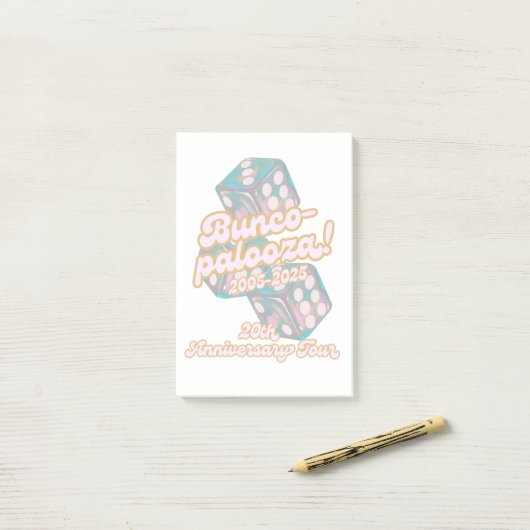 Bunco-palooza post-it notes ポストイット (デスク上)