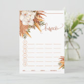 Bunco Score Card Fall Floral Pampas Grass メニュー (スタンド正面)
