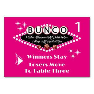 Bunco Table Card #1で発生する問題 テーブルナンバー