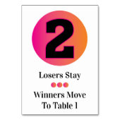 Bunco Table Cards Set - Circle 2 テーブルナンバー (裏面)