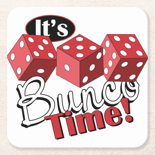 Bunco Time スクエアペーパーコースター (正面)