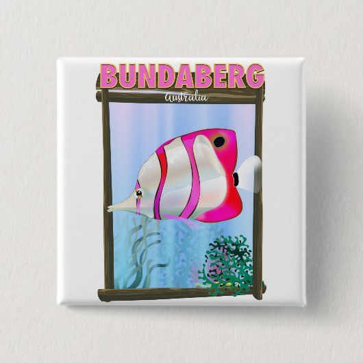 Bundabergオーストラリア旅行ポスター 缶バッジ (正面)