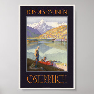 Bundbahnen Esterreich Vintage Travel Poster 192 ポスター