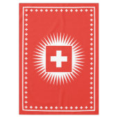Bundesfeierのスイスの旗の国家的記念日のお祝い テーブルクロス (正面)