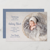 Bundle of Joy男の赤ちゃん写真誕生のお知らせ (正面/裏面)