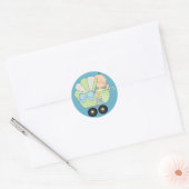 Bundle of Joy ベビーシャワー + かわいいベビーカー/ブルー ラウンドシール (封筒)