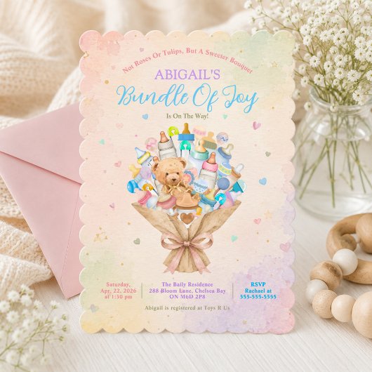 Bundle Of Joy ベビーブーケ スカラップベビーシャワー 招待状