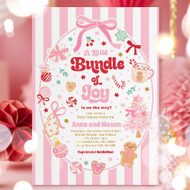 Bundle Of Joy Christmas Coquette Bow Baby Shower 招待状