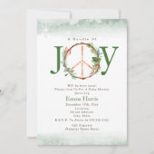 Bundle Of Joy Peace Bohoクリスマスベビーシャワー 招待状 (正面)