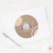 Bundle of Joy Peace Pink Brown Baby Shower Hippie ラウンドシール (封筒)